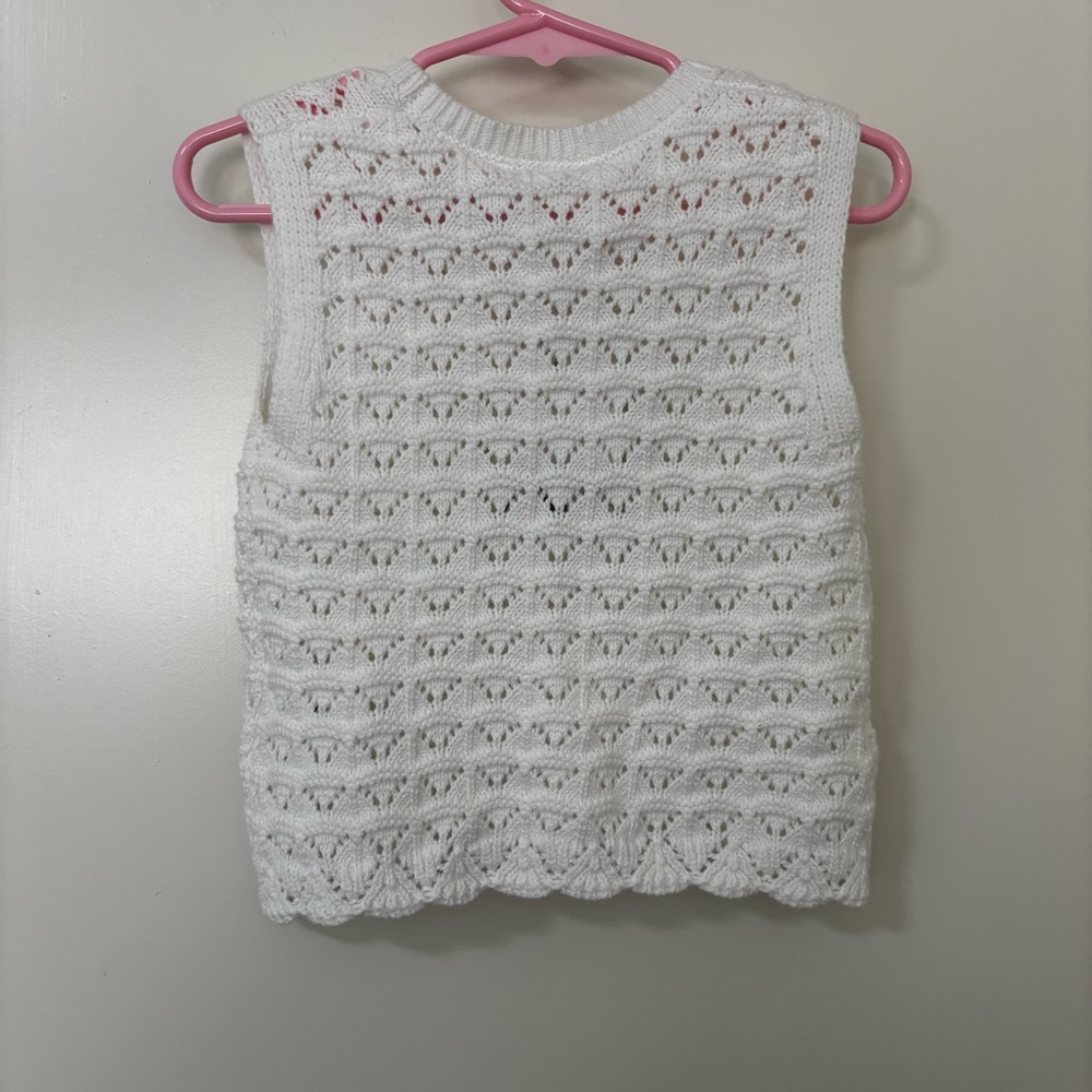 *New* Zara kids girls white Crochet Knit Tank top 4 - Picture 6 of 6